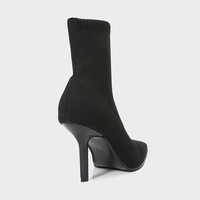 Nouvelles Bottes Chaussettes Tricotées Aiguille Pointue Style Automne/Hiver pour Femmes – Bottes Élastiques en Laine à Talons Hauts Amincissantes