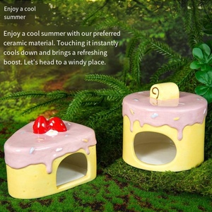 Hamster Golden Hamster Fancy Rat Summer Cooling Nid en céramique-Cartoon French Cream Heatstroke Prevention Ice House - Product Image 4