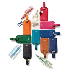 Custom Soft Faux Leather Name Luggage Tags Environmental Baggage Tag with Buckle - Product Image 1