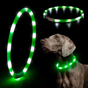 Waterproof Durable Luxury Nylon Electronic LED Dog <b>Collar</b> with Adjustable Flash Lights Rechargeable Anti-Lost for Dogs & Cats - Product Image 1
