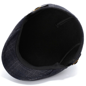 2022 Mùa Thu Mùa Thu Mùa Đông Mới Tùy Chỉnh Beret Hat Người Đàn Ông Bán Buôn Phẳng <span class=keywords><strong>Cap</strong></span> Kiểm Tra Sọc Vải Ivy <span class=keywords><strong>Cap</strong></span> Và Hat - Product Image 4