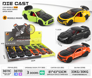 Mới Đến Mô Hình Tỷ Lệ <span class=keywords><strong>1</strong></span>:36 Thu Nhỏ Kéo Lại 3 Cửa Mở Hợp Kim Kim Loại Xe Ô Tô - Product Image 6