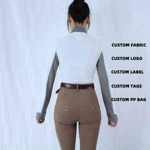 ARLAN T-shirt de polo équestre à manches longues pour femme, tapis de selle équestre uniques, équitation - Product Image 2