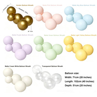 Kit de guirlande de ballons en PVC gonflables réutilisables multicolores pour décorations de mariage et d'anniversaire