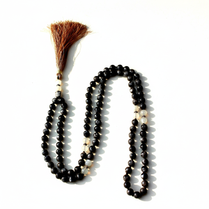 Larvikite หินมูนสโตนโยคะมาลาสำหรับทุกเพศลูกปัดมาลา108มาลาทำด้วยมือ6มม. สร้อยคอที่ผ่านการรับรองสำหรับบุคคลที่สาม - Product Image 1