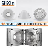 Composant d'éclairage personnalisé en PC de qualité optique, pièces moulées par injection pour réflecteur de downlight LED, ignifuge V-0