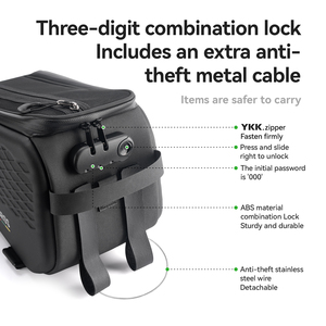 <span class=keywords><strong>Sacoche</strong></span> de vélo ROCKBROS ROAD to SKY SERIES <span class=keywords><strong>pour</strong></span> porte-bagages arrière avec feu arrière et cadenas à combinaison <span class=keywords><strong>pour</strong></span> VTT et vélos de route - Product Image 2