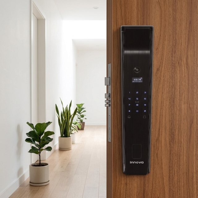 Intelligent Automatic Smart Electronic Door Lock with Memory Card for Wood/Aluminum Doors Fingerprint & Key Unlock