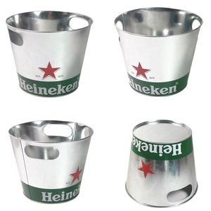 Xô Đá Thép Mạ Kẽm <span class=keywords><strong>5QT</strong></span> In Theo Yêu Cầu Khuyến Mãi Cho 6 Chai Bia Có Tay Cầm Hở - Product Image 5