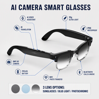 Gafas Inteligentes con Cámara de 8MP, Grabación de Video HD 1080P, Traducción por IA, Resistentes al Agua IP66, Carga Magnética, para Hombres, Actividades al Aire Libre