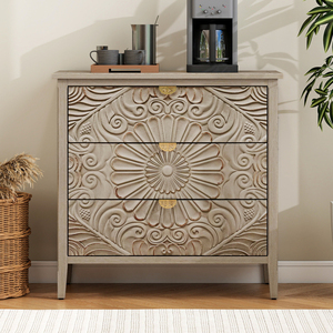 Single 3 Drawer Cabinet American Furniture Bedroom Living Room Study <b>Storage</b> Drawers - Product Image 1