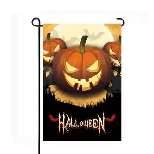 Penjualan laris balon labu penyihir digital dua sisi cetakan digital poliester bendera taman rumah halaman taman dekorasi Halloween