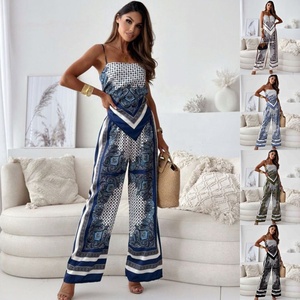 Nouvel ensemble deux pièces pour femme 2025 : haut imprimé à bretelles et short fleuri – Style décontracté et élégant pour l'été - Product Image 2