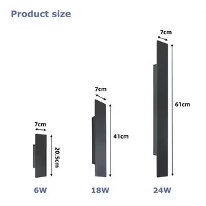 โคมไฟติดผนังกลางแจ้ง LED ยาว41ซม. 61ซม. สำหรับตกแต่งสวนภายนอกอาคารโคมไฟอลูมิเนียม IP65กันน้ำติดผนัง LED - Product Image 6