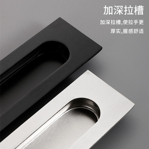 Manija de puerta oculta de acero inoxidable, tirador negro empotrado para almacenamiento en armarios, diseño minimalista, fácil instalación - Product Image 4