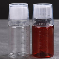 30ml 50ml 60ml 100ml 120ml 250ml Bouteille de sirop contre la toux maigre en PET vide bouteille de liquide de médecine ambre clair avec tasse à mesurer