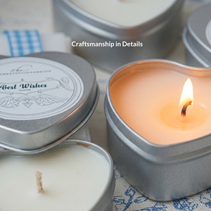 Vela perfumada en forma de corazón, romántica, de cera de soja en lata, para aromaterapia, decoración del hogar para San Valentín - Product Image 2