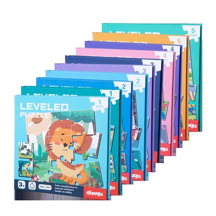 paper Magnetic Jigsaw Puzzles Kids Level Puzzles traffic animal cognition toddler puzzle books