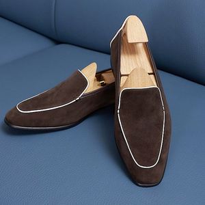 Mocassins carrés faits à la main pour hommes, à lacets, décontractés et habillés, antidérapants, respirants, légers, en cuir Valentina - Product Image 2