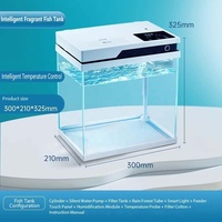 Kit de démarrage d'aquarium auto-nettoyant Furvorite Eco-Friendly de 2 gallons avec lumière LED colorée pour crevettes, guppies, méduses, poissons rouges, betta