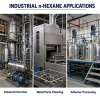Solvant industriel n-hexane CAS 110-54-3, huile de solvant d'extraction pour applications industrielles d'extraction et de nettoyage
