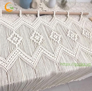Panel de Cortina de Macramé Moderno Hecho a Mano OEM, Tela 100% Algodón para Decoración de Interiores, Puertas, Ventanas, Paredes, Vietnam - Product Image 1