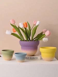 Moyen petit pot de <span class=keywords><strong>fleur</strong></span> en céramique avec finition émaillée dégradé de couleur design moderne élégant pour la plantation de pépinière de jardin à la maison - Product Image 6