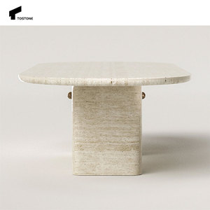 Tostone thanh lịch tự nhiên travertine hình bầu dục màu be trắng bên bảng cho phòng ngủ thời trang căn hộ trang trí nội thất - Product Image 5