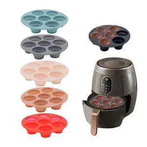 Gadgets de cuisine lavables au lave-vaisselle doublures de friteuse à air moules à muffins moule en silicone pour morsure d'oeuf moule à gâteau pour friteuse à air