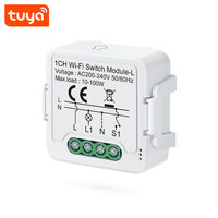 Module d'interrupteur intelligent Wi-Fi Tuya 1 canal, sans neutre requis, relais de télécommande Wi-Fi, compatible avec Alexa Google Home PST-S01-L