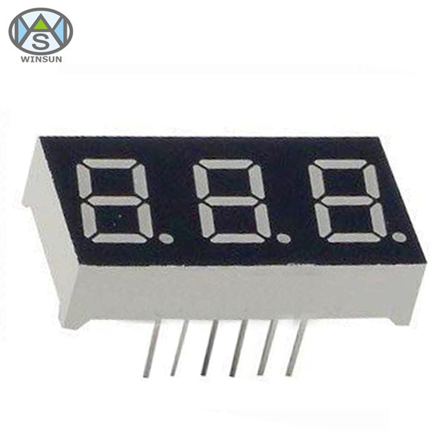 0.36 Inch Yellow Three / 3 Digit 7 Segment LED Display for Digital Indicators