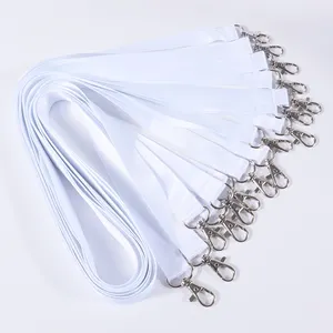 China Lan yards Hersteller Großhandel Sublimation Polyester Custom Key chain Blank White Lanyard
