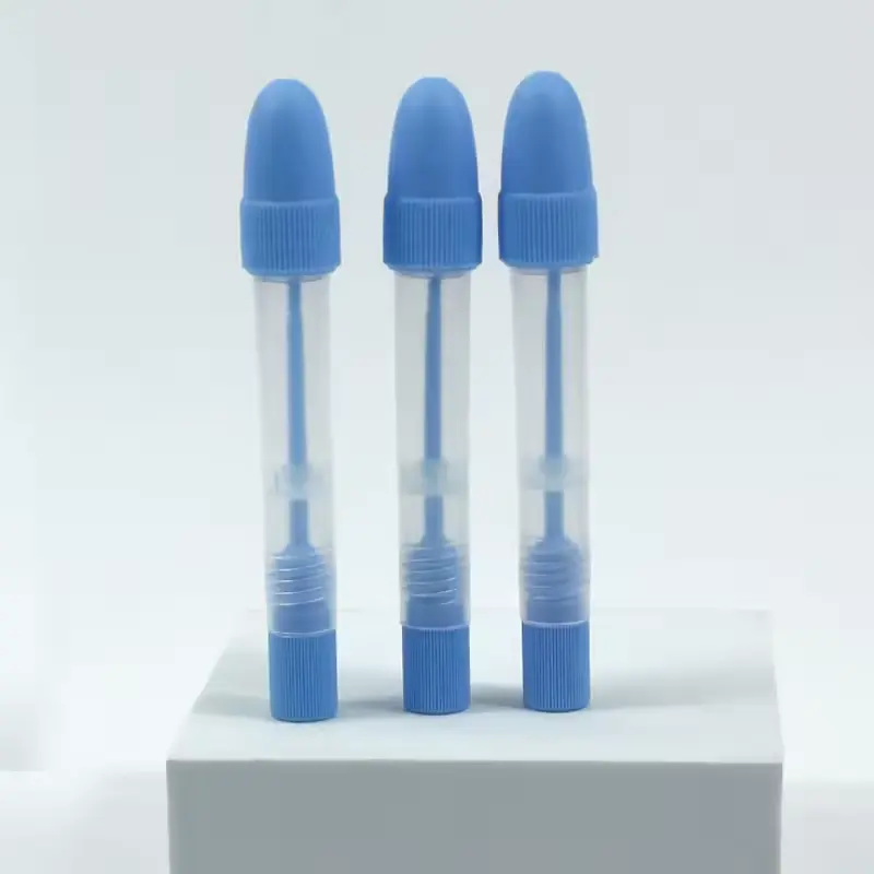 أنبوب ذاتي جمع لعاب بلاستيكي أزرق اللون لاختبار أخذ العينات