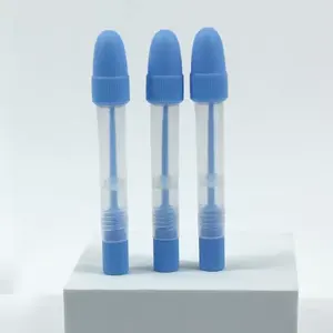 Tube d'auto-collecte de salive de couleur bleue en plastique pour le test de l'échantillonneur