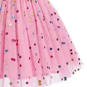 New Design Butterfly Tulle Midi Dress Ruffle Sleeves Square Neck A Lined Dress Zipper Back Summer Dresses For Little Girls