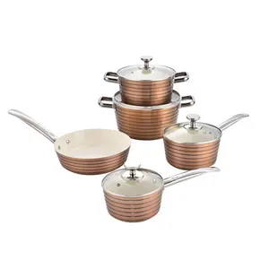 Meilleure vente de casseroles et poêles antiadhésives 20/24cm, ustensiles de cuisine en aluminium pressé double couleur