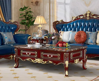 Table basse de style européen, meuble TV, canapé combiné, ensemble de meubles de salon, table à thé classique américaine en marbre