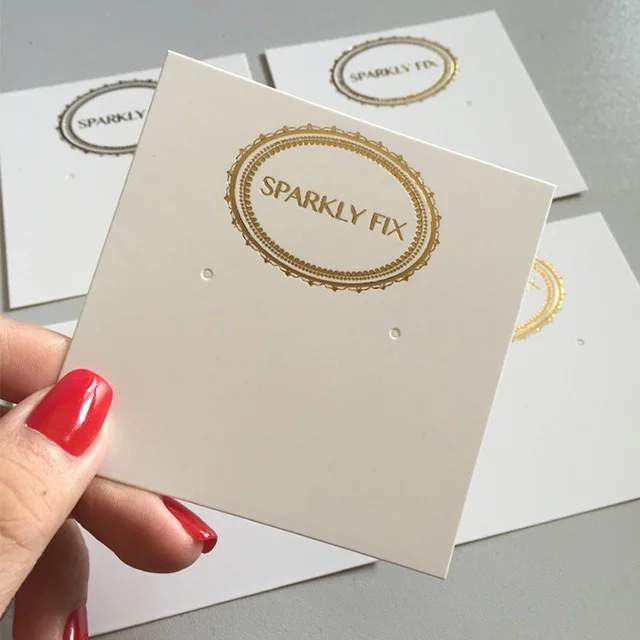 Логотип под заказ, Золотая фольга, серьги, карты, ожерелье, ювелирные изделия, упаковка для карт