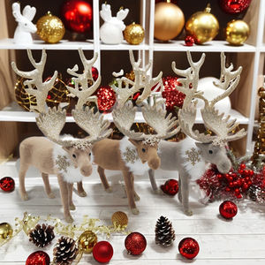 Decorazioni natalizie Creative ornamenti per bambini <span class=keywords><strong>con</strong></span> alce alce grande peluche di cervo cornuto <span class=keywords><strong>con</strong></span> fiocchi di neve-stagione festiva giocattolo - Product Image 6