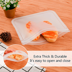 Eco Friendly Leakproof Reusable Storage <b>Bags</b> 10 <b>Pack</b> PE Zipper Silicone Food Storage <b>Bags</b> - Product Image 4