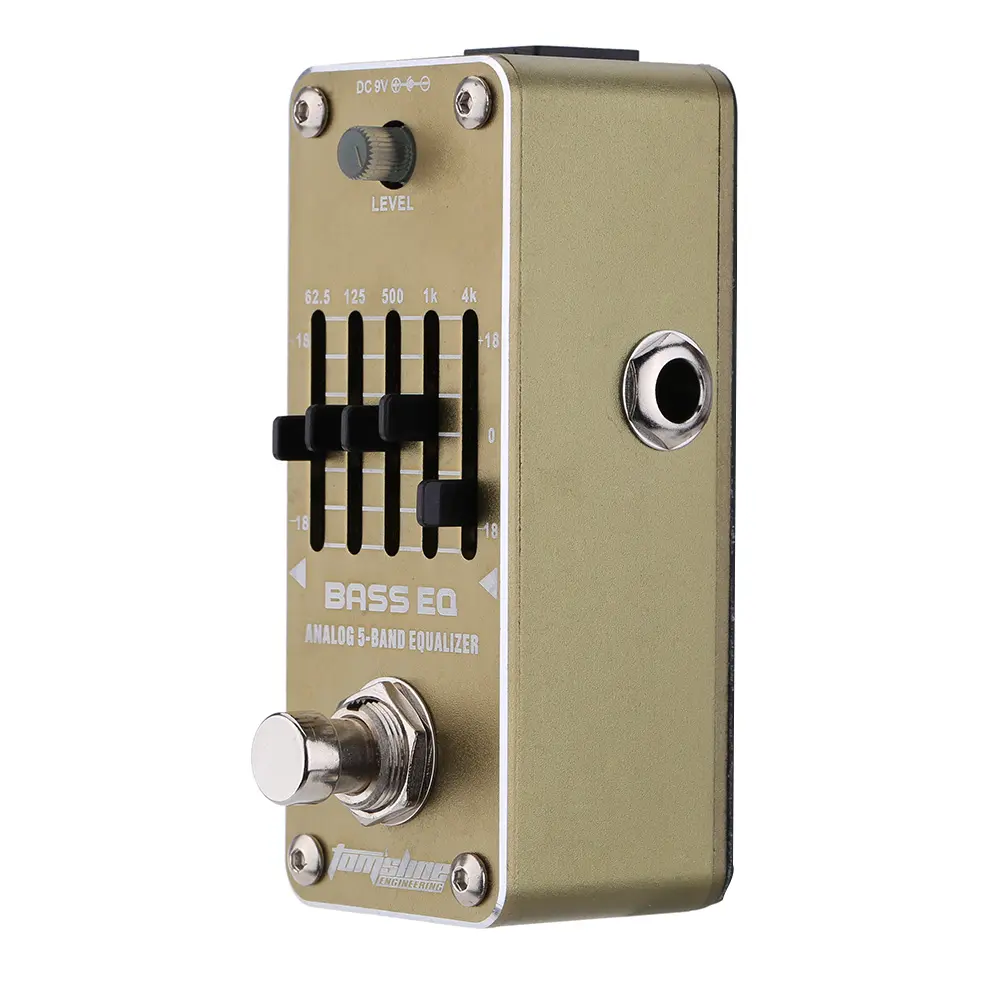 AROMA AEB-3 Bass EQ Analog 5-Band Pedal Efek Gitar Listrik Equalizer Mini Efek Tunggal dengan Bypass Sejati