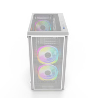 JNP TECH A02 New Style White Gaming MicroATX Mid Tower Steel Case with Iron Mesh Side Panel