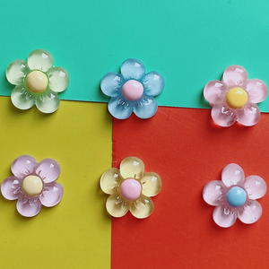Accessoires de bricolage pour bijoux, épingles à cheveux, breloques en résine transparente en forme de fleur, miniatures, pour la création de broches, de coques de téléphone faites à la main et d'aimants de réfrigérateur - Product Image 2