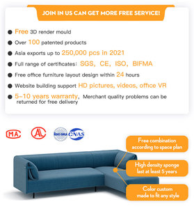 โรงงานขายตรง ชุดโซฟาสำนักงานหนังแท้สุดหรูทันสมัย ปรับแต่งได้ - Product Image 2