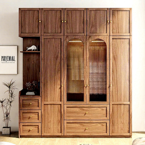Armoire à portes battantes en bois, très demandée, garantie qualité, avec porte en verre transparent - Product Image 3