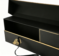 Boîte cadeau magnétique noire et or de luxe, boîte cadeau rigide pliable avec logo personnalisé pour les cadeaux de mariage et de fêtes