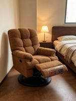 Fauteuil inclinable individuel en chenille VOXHOME pour salon, avec éponge haute densité, canapé inclinable moderne avec USB Type C
