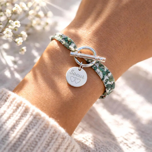 <span class=keywords><strong>Bracelet</strong></span> <span class=keywords><strong>personnalisé</strong></span> en ruban Liberty avec nom gravé au laser, <span class=keywords><strong>bracelet</strong></span> floral <span class=keywords><strong>personnalisé</strong></span> pour femmes et filles, bijoux cadeaux - Product Image 3