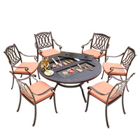 Ensemble de table basse et de chaises en aluminium coulé pour l'extérieur, pour cour, balcon et villa - Imperméable