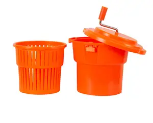 Factory wholesale orange round silicone rotating salad vegetables fruit dryer Big salad rotating for hotel